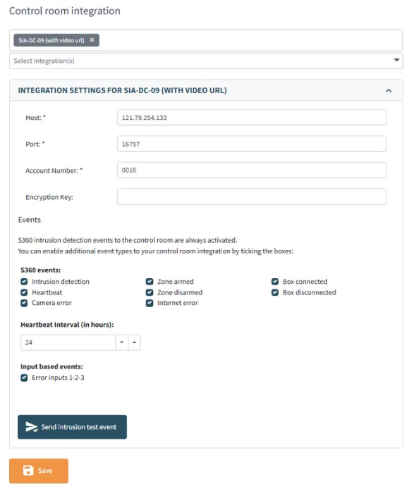 Secury360 Setup Screen