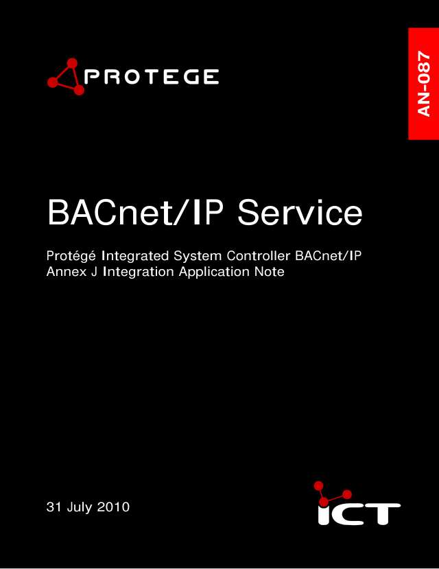Page 1 of AN 087 Protege System Controller BACnet IP Integration