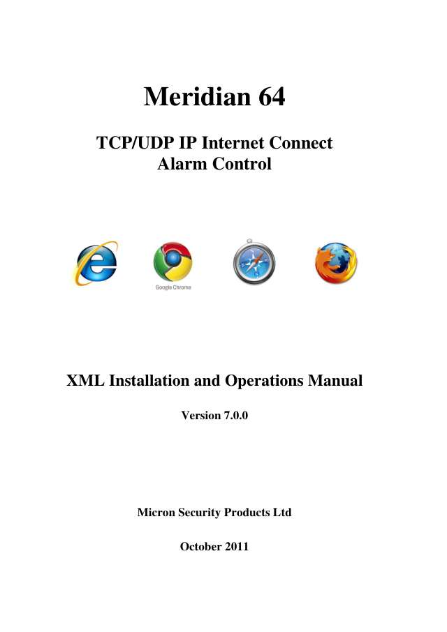 Page 1 of Meridian 64 XML V7.0.0 Last Installation Manual