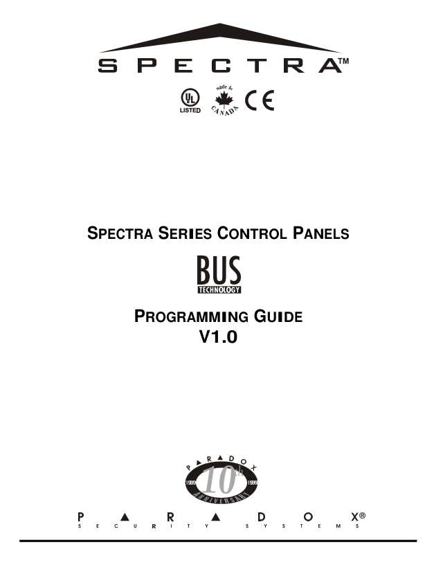 Page 1 of Spectra version 1 Programming