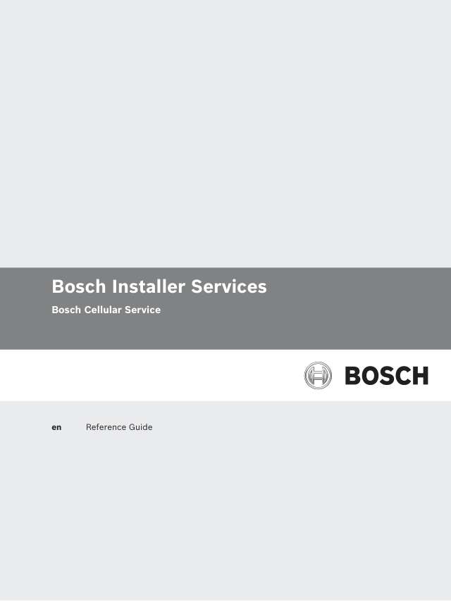 Page 1 of Bosch Cellular RG Install