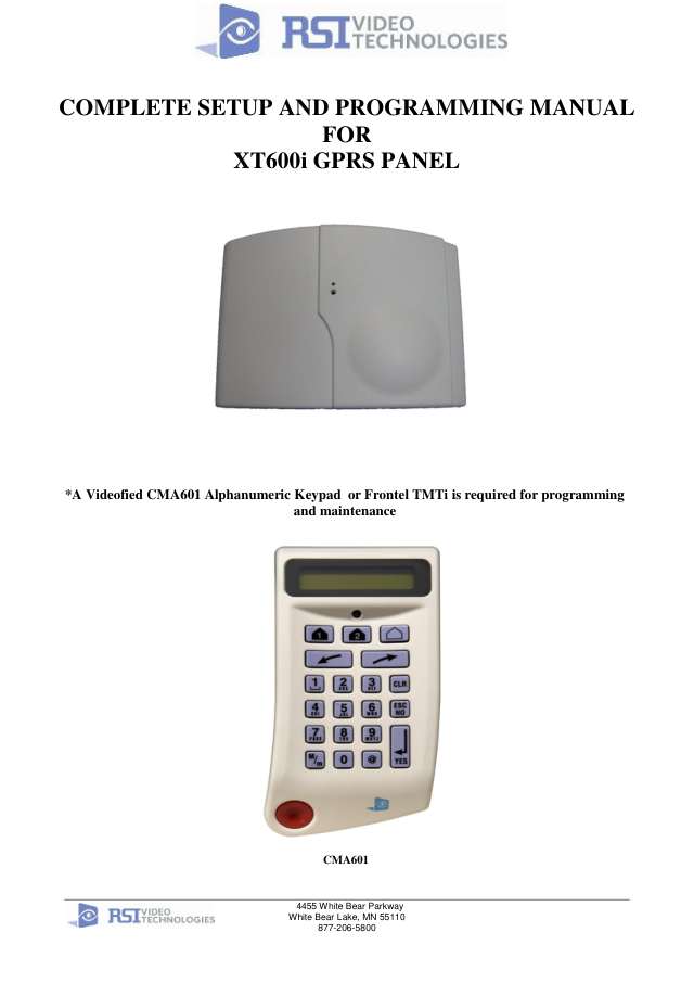 Page 1 of XT200GPRS Manuel