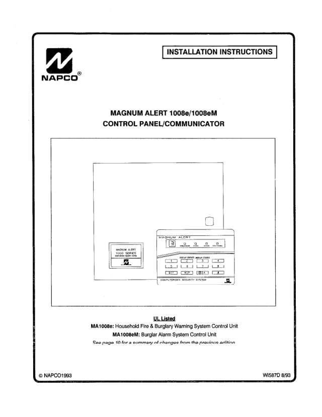 Page 1 of MA1008e Install