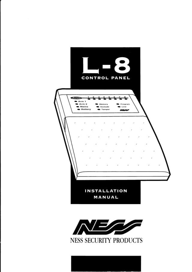 Page 1 of Ness L8 installation manual