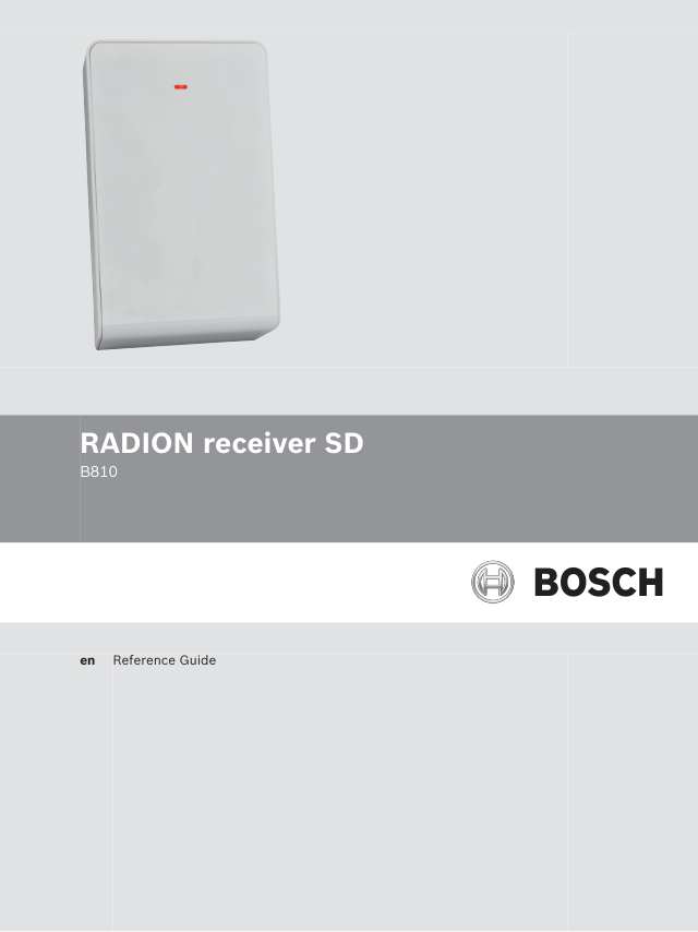 Page 1 of BOSCH B810 Manual