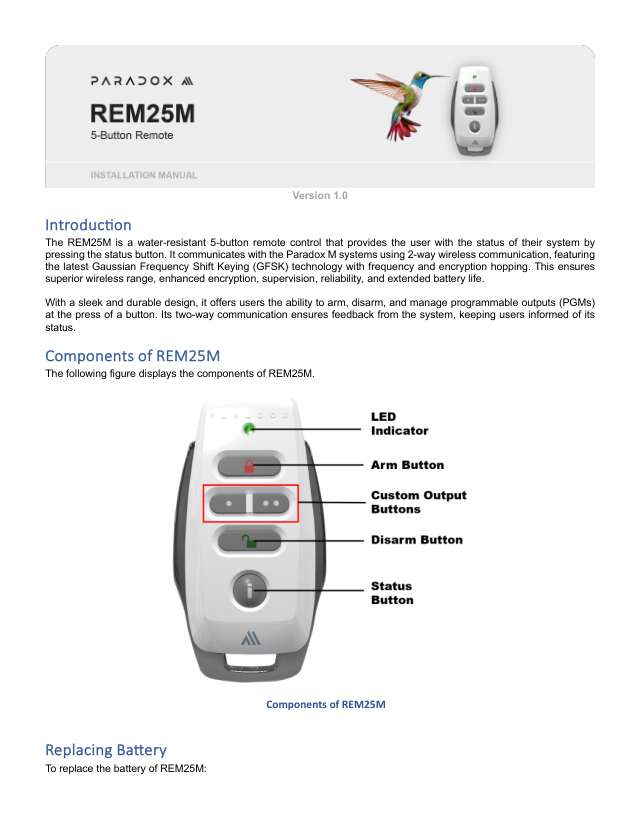 Page 1 of REM25M Installation Manual V1