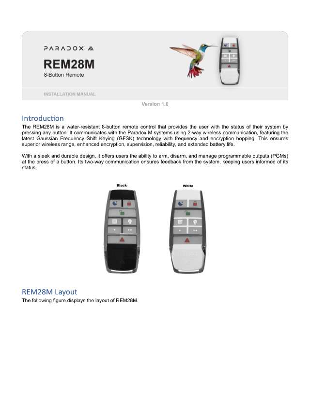 Page 1 of REM28M Installation Manual V1