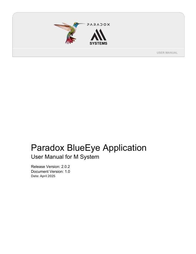 Page 1 of BlueEye User Manual V1