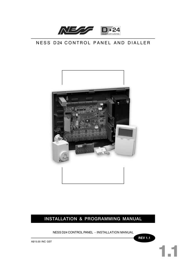 Page 1 of Ness D24 Control Panel Installation and Programming Manual